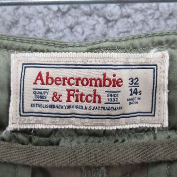 Abercrombie & Fitch Vintage Parachute Cargo Pants Y2K Womens 32/ 14S Green - Picture 2 of 11